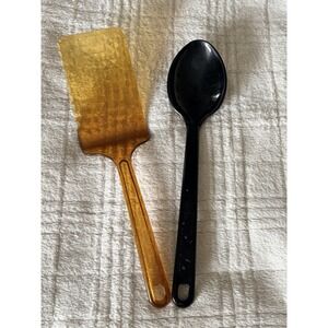 Ultra Temp Amber 2 Pc Kitchen Utensils USA Vision Corning Ware Vintage Spatula